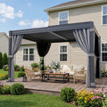 12 ft. W x 10 ft. D Steel Pergola with Adjustabl